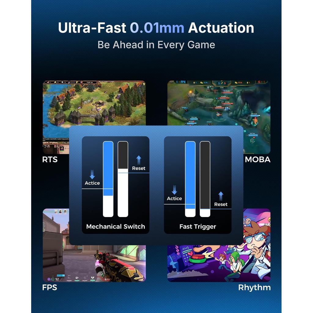 GravaStar Mercury V75 / V-75 HE Wired Magnetic Gaming Keyboard 8k Polling Rate Hall Effect Rapid Trigger - Gambar 2