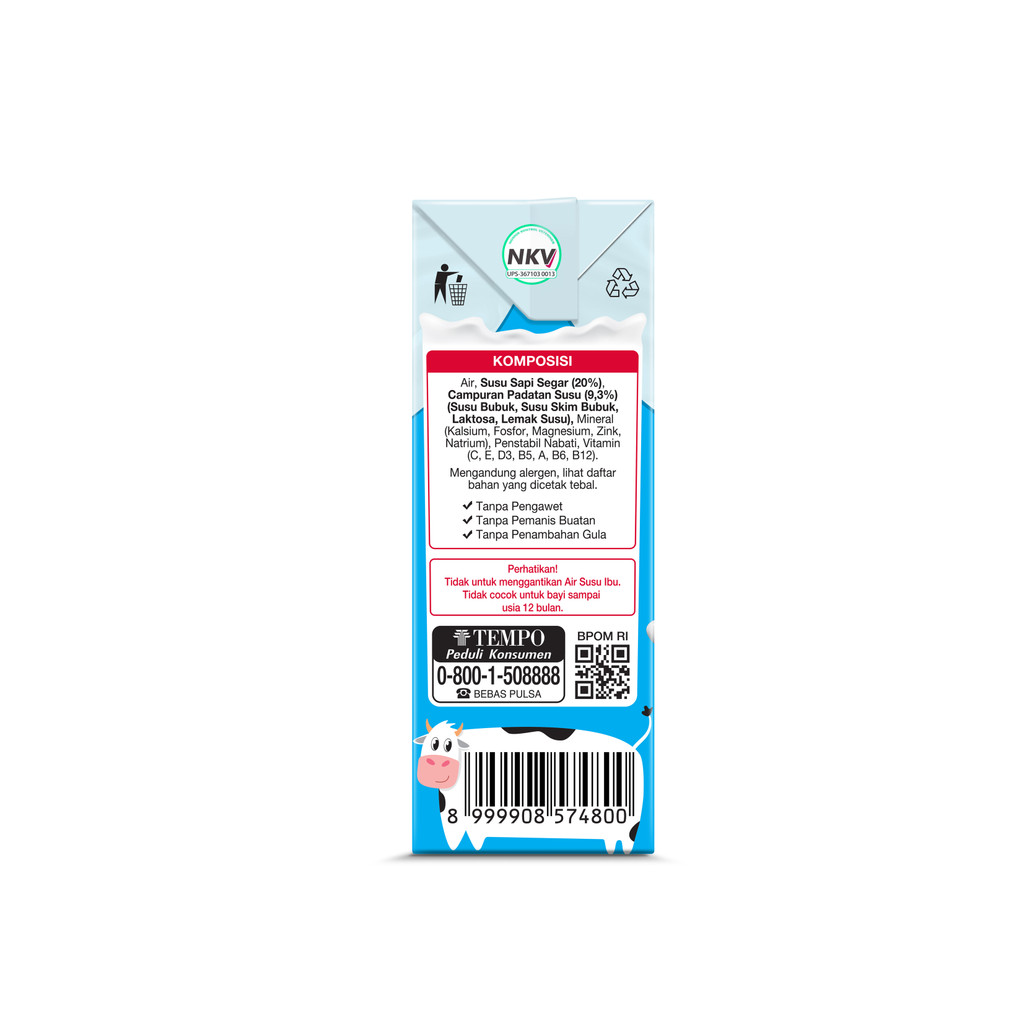 Vidoran Xmart UHT Susu Cair Full Cream [40pcs / 115 ml] - Gambar 3