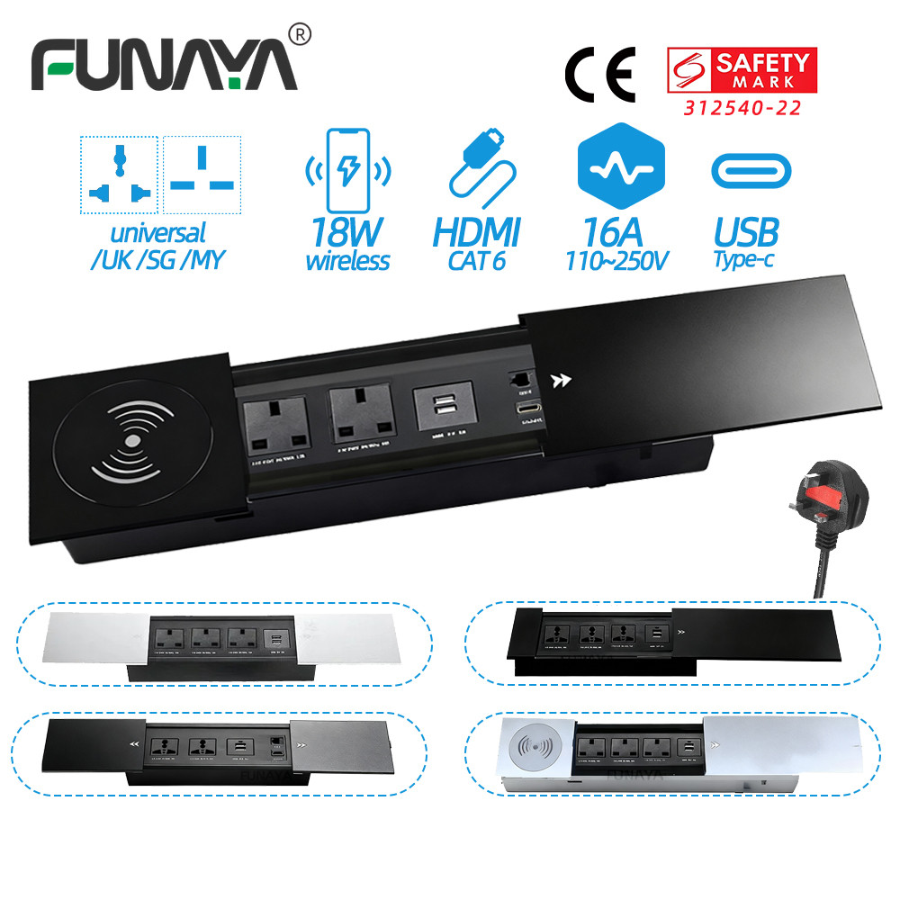 FUNAYA Table Hidden Slide Socket Recessed Outlets with USB Type-c ...