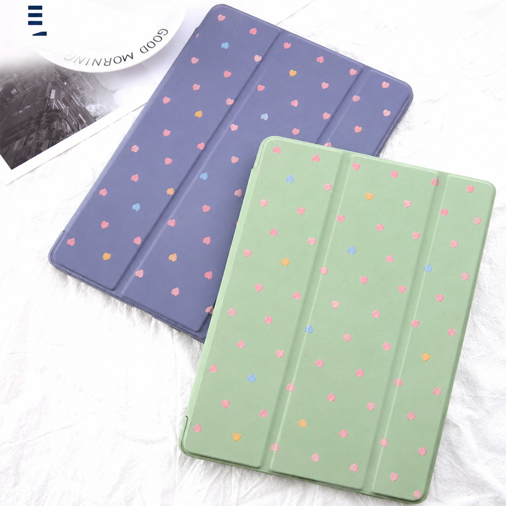 Smart Flip Matte iPad Gen 11th A11 Air 6 5 4 Mini 1 2 3 4 5 6 7 Cover Motif Love Mini  Auto Wake Sleep Trifold - Gambar 4
