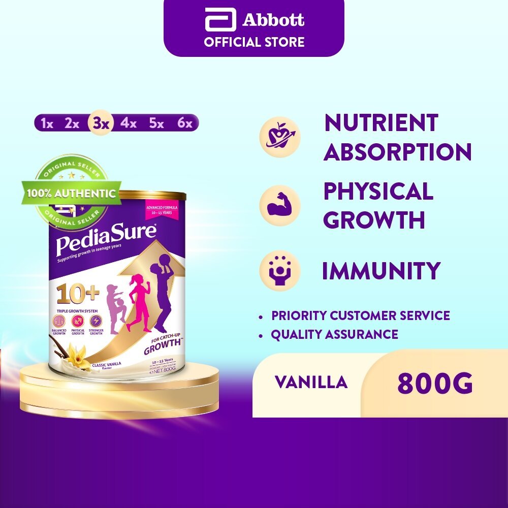 [Bundle of 3] PediaSure® 10+ Vanilla Powder, 800g | Shopee Singapore