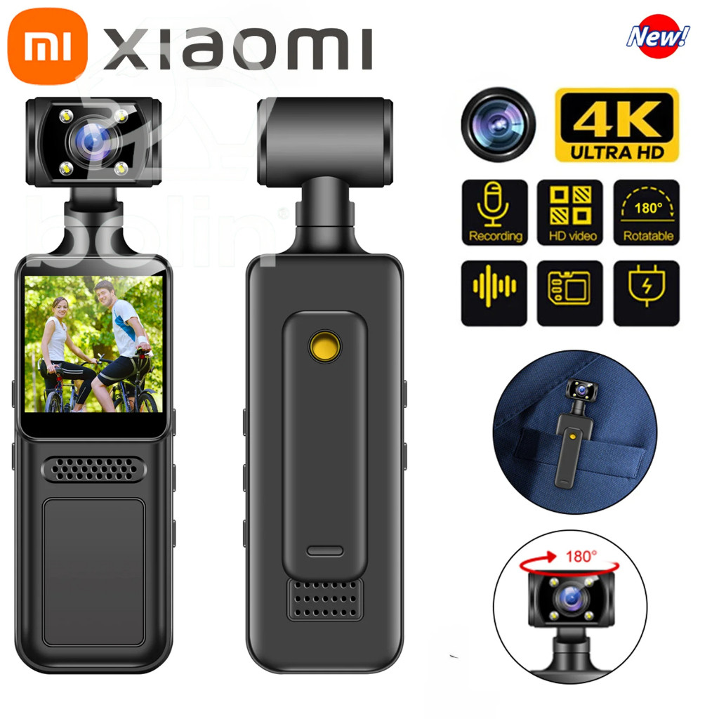 bolin 8K HD Handheld Pocket Camera 180 ° Rotating Mini Portable Camera ...