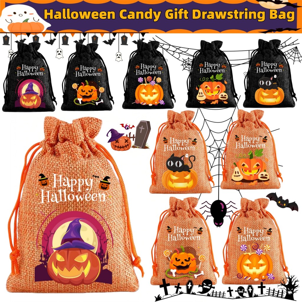 【SG STOCK】Halloween Pumpkin & Ghost Drawstring Bag | Kids' Trick-or ...