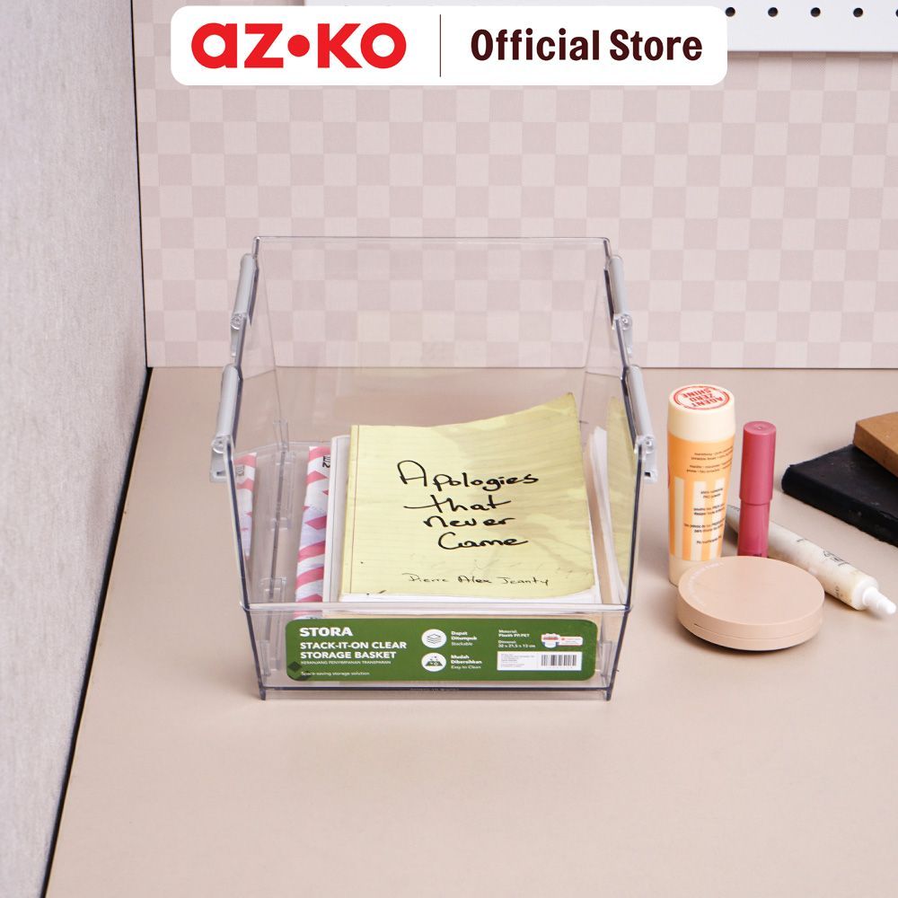 AZKO Stora Organizer Meja Stackable Transparan Desk Drawer Organizer Tempat Alat Tulis Desk Storage Laci Meja - Gambar 2