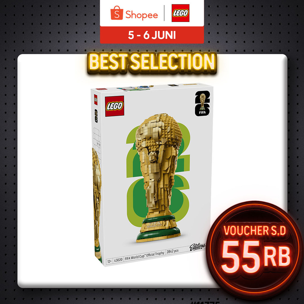 LEGO Editions Football 43020 FIFA World Cup Official Trophy (2842 Pieces), FIFA World Cup 2026 Collection, Mainan Anak Laki-Laki, Mainan Block, Block