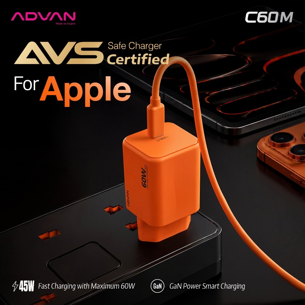ADVAN C60M / C-60M / C60 M Charger USB-C untuk iPhone iPad Ultra Mini GaN Fast Charging PD PPS AVS - Gambar 2