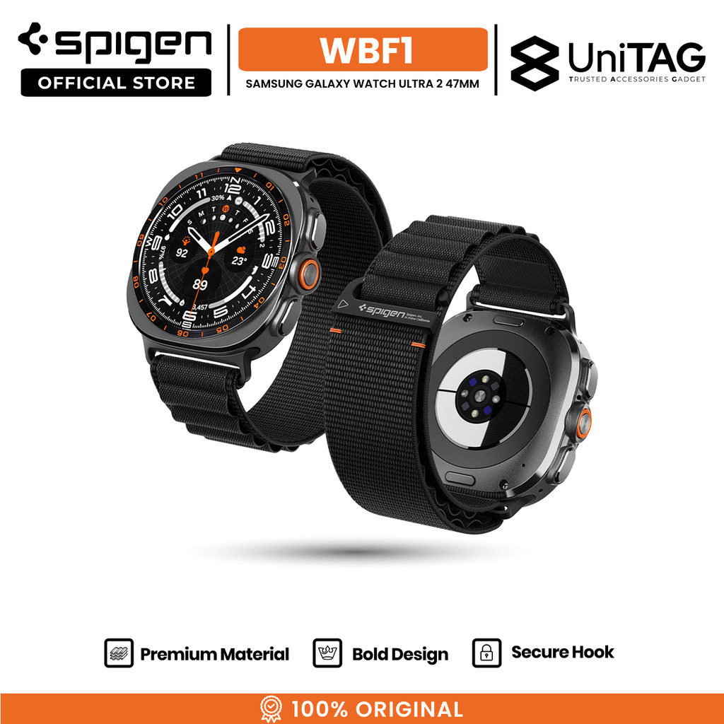 SPIGEN Strap for Samsung Galaxy Watch Ultra 2 47mm WBF1 Nylon Fabric Black Band