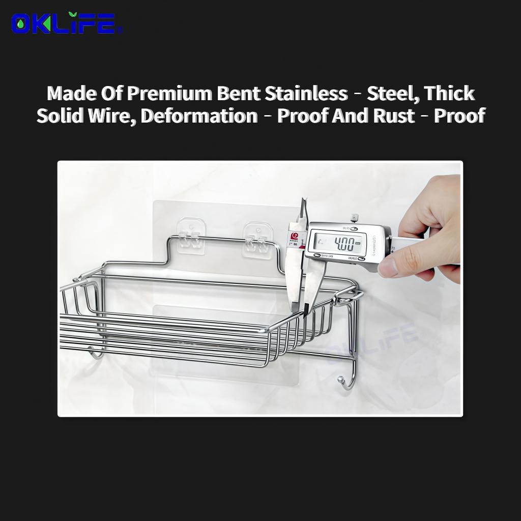 Wall Mount No Drill Storage Shelf Stainless Steel Foldable Multi‑Layer Organizer for Kitchen Spice Container view 5