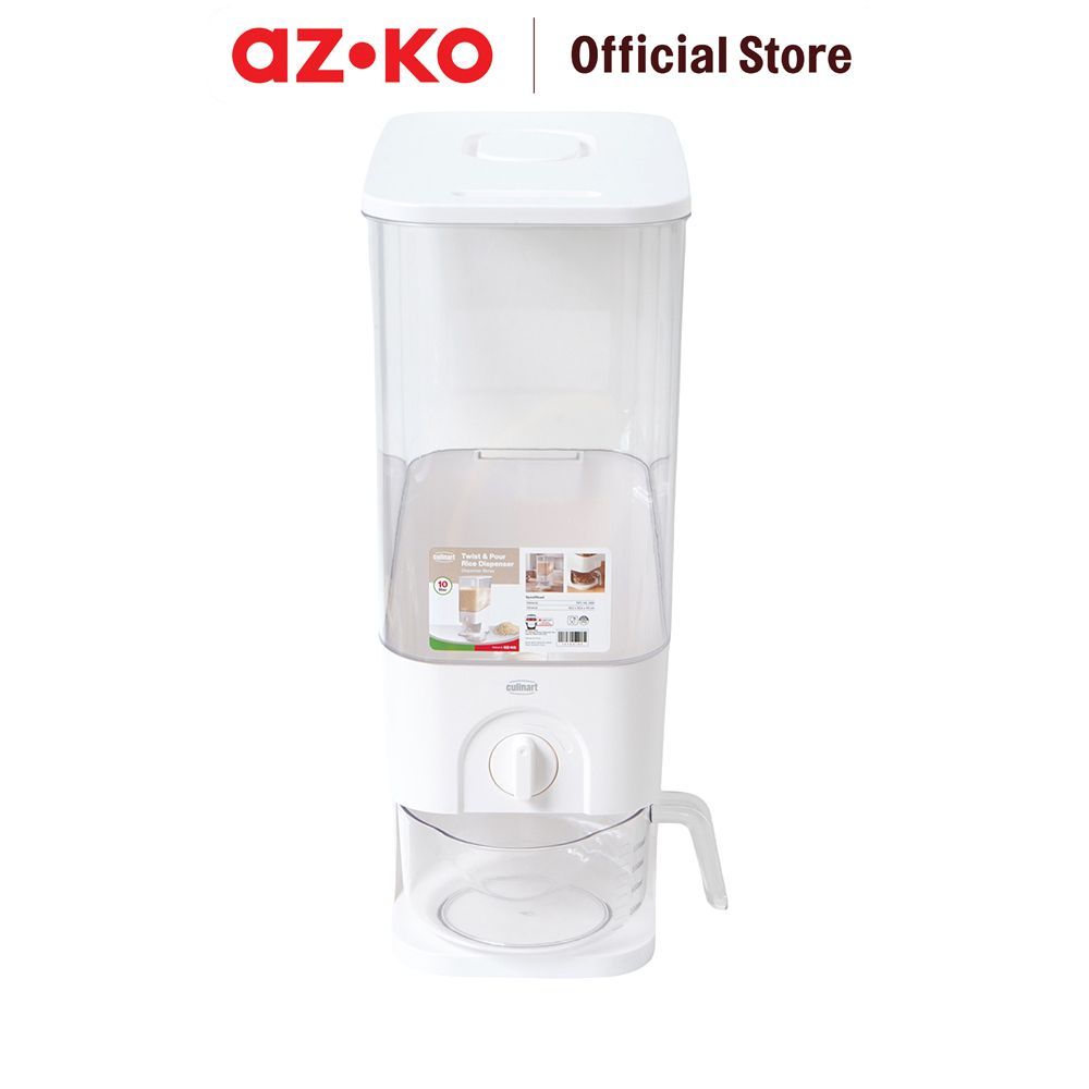 AZKO Culinart Tempat Beras Plastik Single Grid 12.5 Liter - Putih Bin Beras Storage Rice Kontainer Rice Keeper - Gambar 3