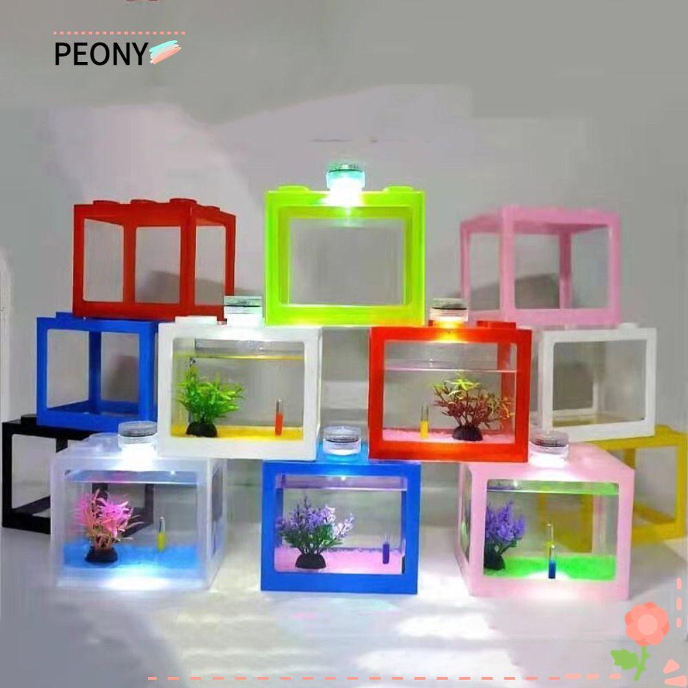 Photo inspiration: Peonysg Betta Fish Tank Multicolor Plastic Building Block Aquarium Photo Inspiration