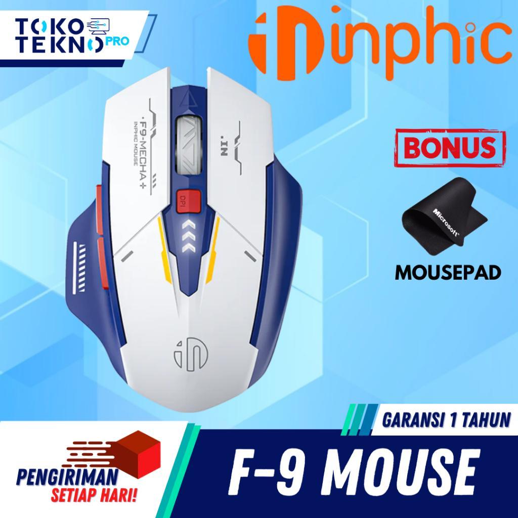 Inphic F9 / F-9 Mouse Wireless Silent Click Office 2.4G / 2,4Ghz Mouse Senyap Tanpa Bunyi untuk Laptop & PC