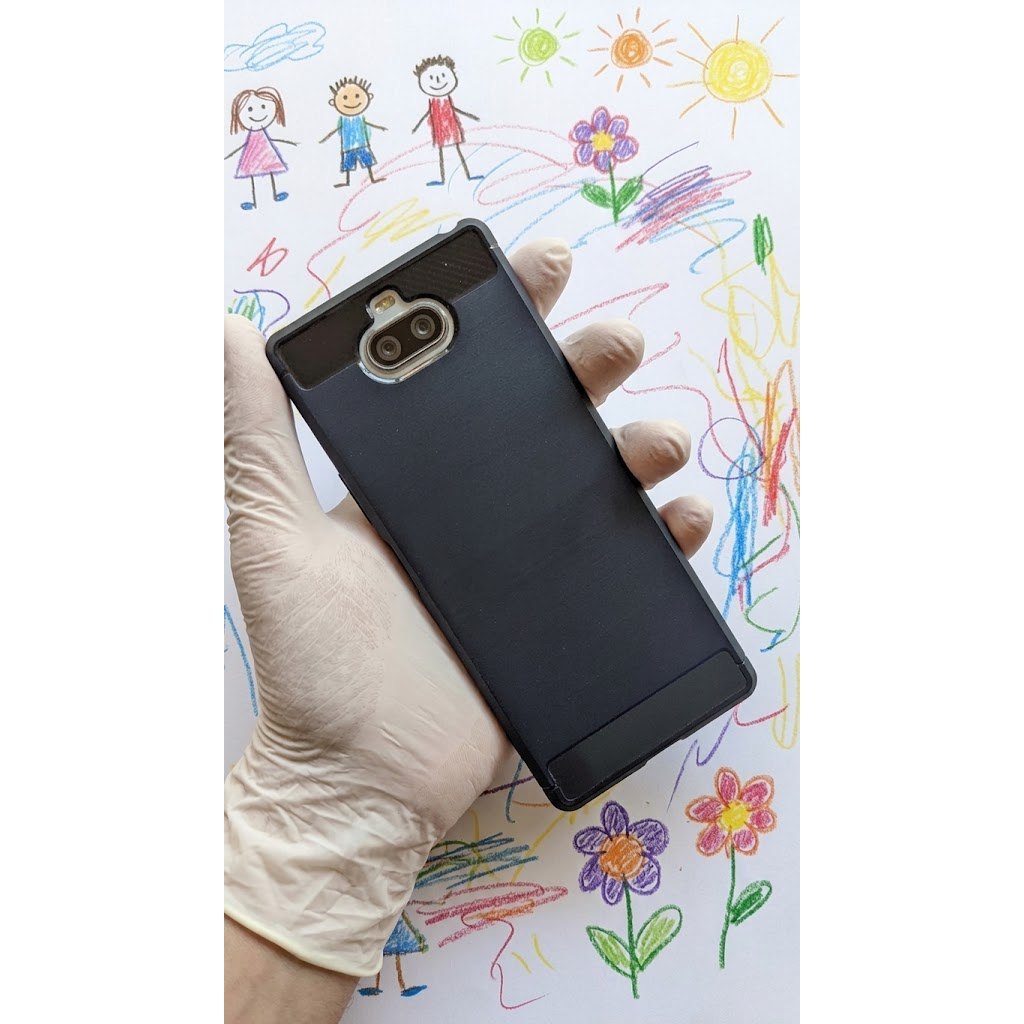 Case Fiber Carbon Casing Caseng Softcase Untuk SONY XPERIA 8 / XPERIA 8 LITE / Xperia 20