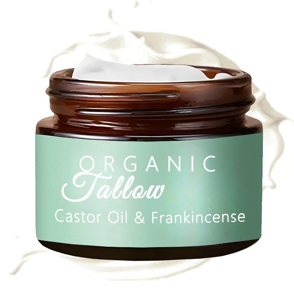 Organic Beef Tallow Moisturizer – Mit Weihrauchöl, Rizinusöl & Honig, Hautbalsam Für Gesicht & Körper, 1 Glas