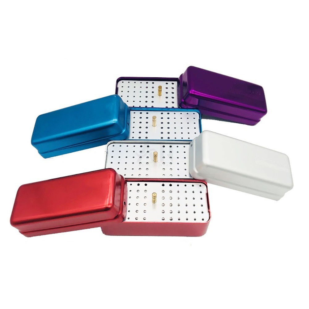 1pcs 72 Holes Aluminum Dental Bur Disinfection Box Autoclave Sterilizer ...