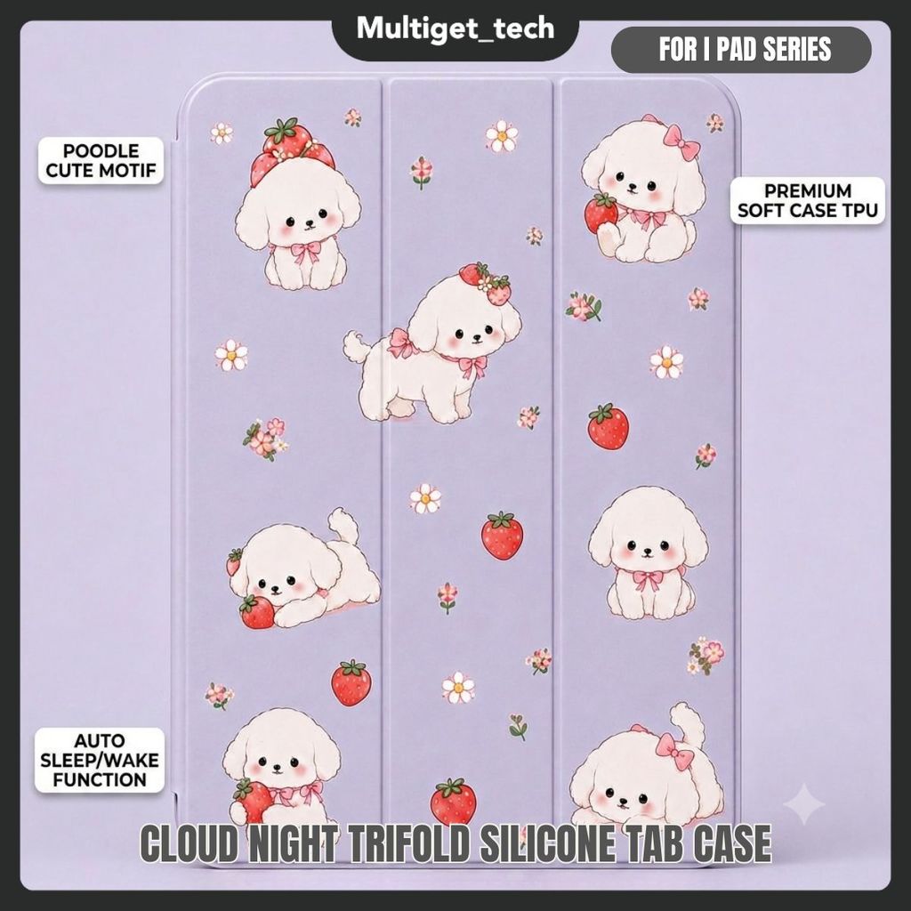 Flip Case Cute Puppy For iPad Gen 11 A11 / Gen 7 8 9 6 5 / Air 4 5 6 Pro 11" / Mini 4 5 6 7 TPU Soft Side Cover With Pen Slot