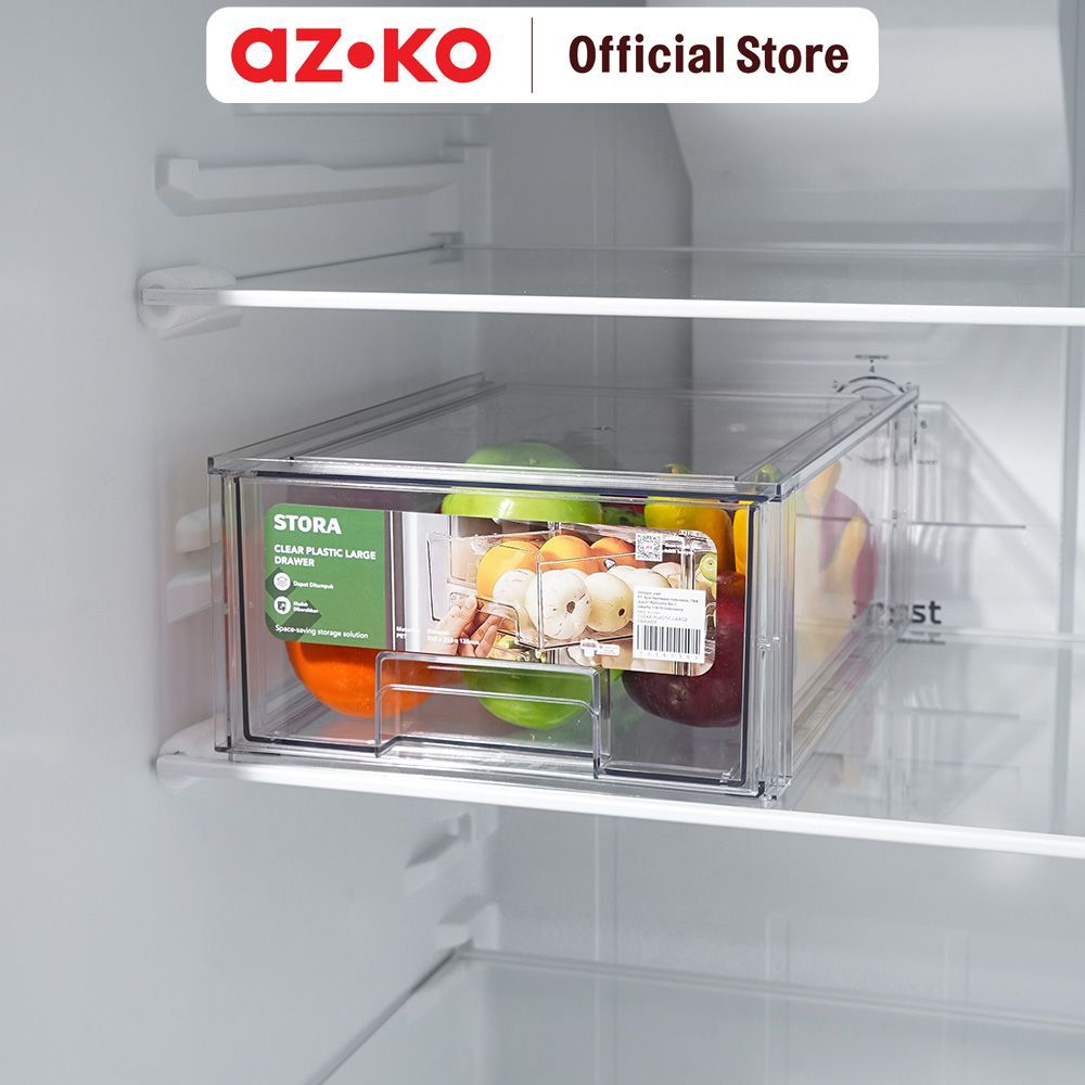 AZKO Stora Laci Penyimpanan Plastik 35x25x13.5 cm - Clear Cabinet Lemari Laci Dresser Storage Drawer Laci Baju Organizer Pakaian