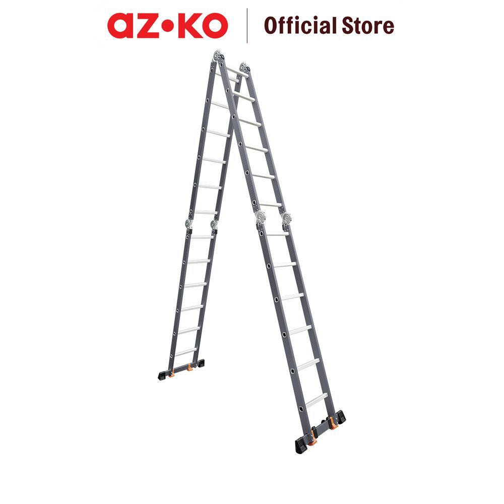 AZKO Fixsteps Tangga Lipat Aluminium - Abu-Abu Folding Ladder Step Ladder Tangga Portable Foldable Steps Alat Panjat
