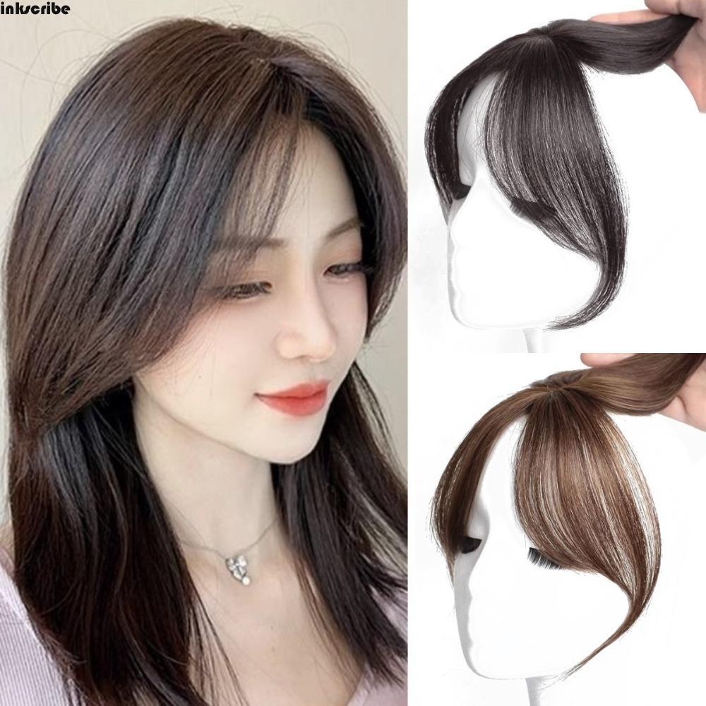 INKSCRIBE Hair Toppers Wigs with Bangs, Middle Part Invisible Bang Hair ...
