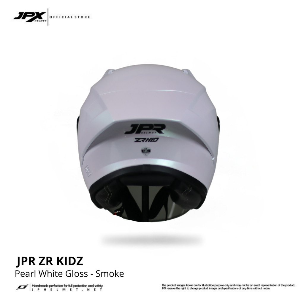 Helm Halfface JPR ZR Kidz Original Full ABS SNI - Pearl White - Gambar 3