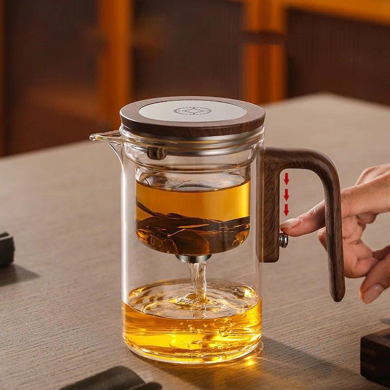 Fashion New Water Separation Inner Container Teapot One Click Magnetic Switch Tea Separation Filtration Glass Tea Pot - Gambar 4