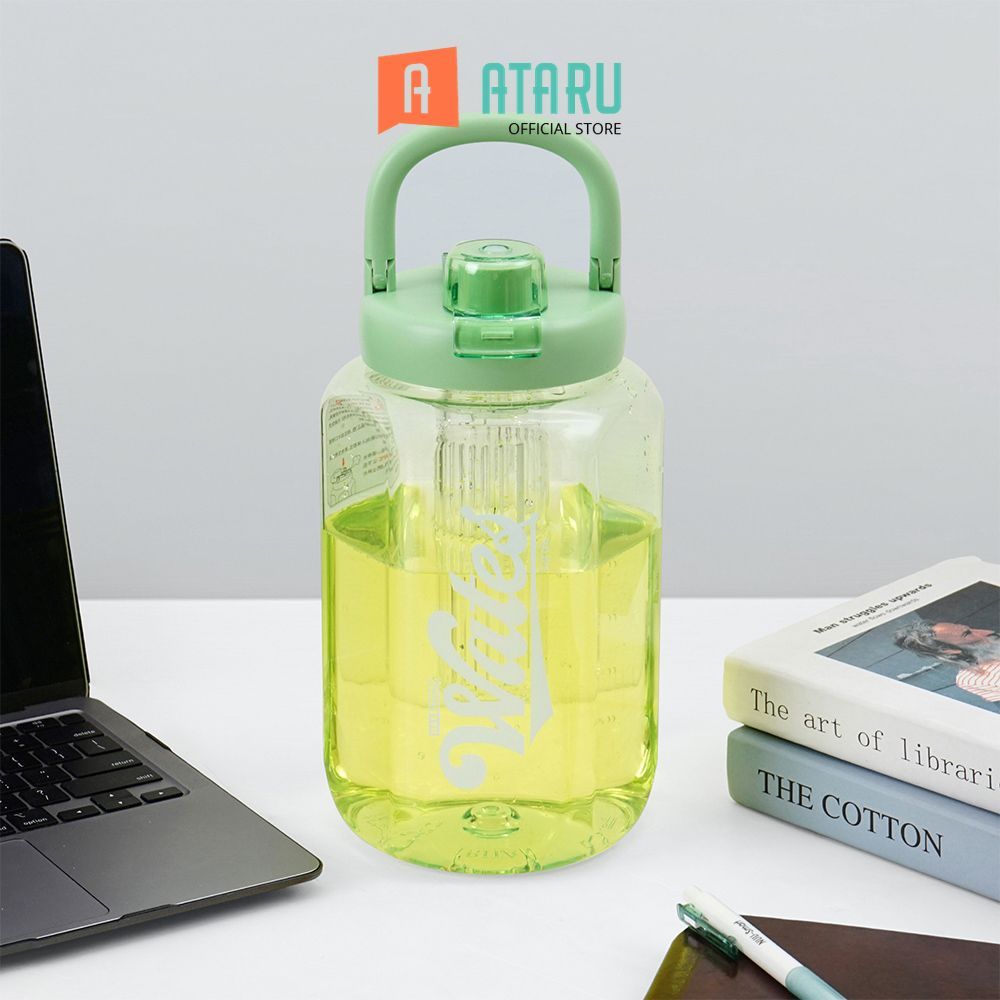 Ataru Botol Minum Tritan 2.5 Liter - Hijau Water Bottle BPA Free Drinkware Besar Wadah Hidrasi