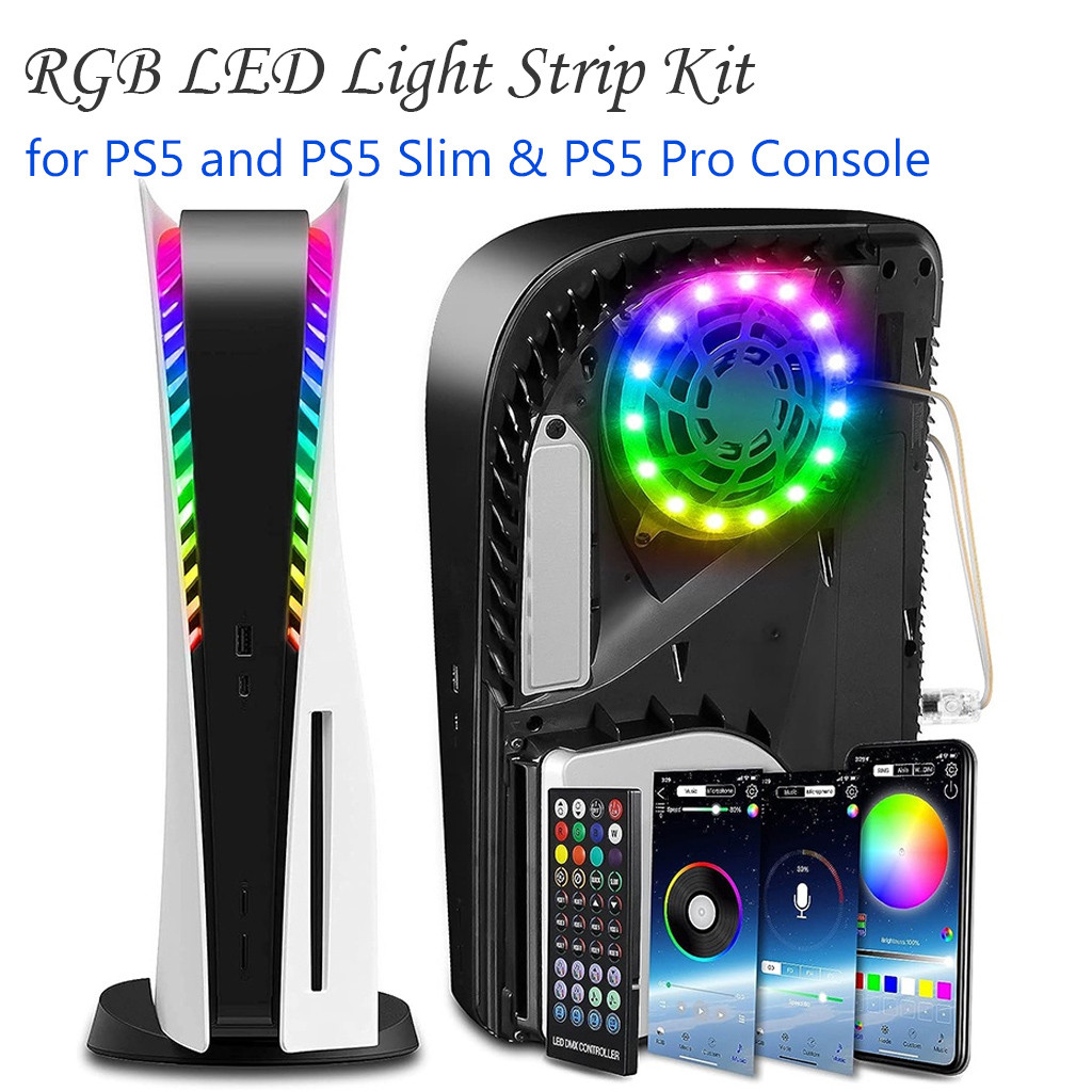 Game Sound/Music Sync Color Changing, RGB LED Light Strip Kit for PS5 ...