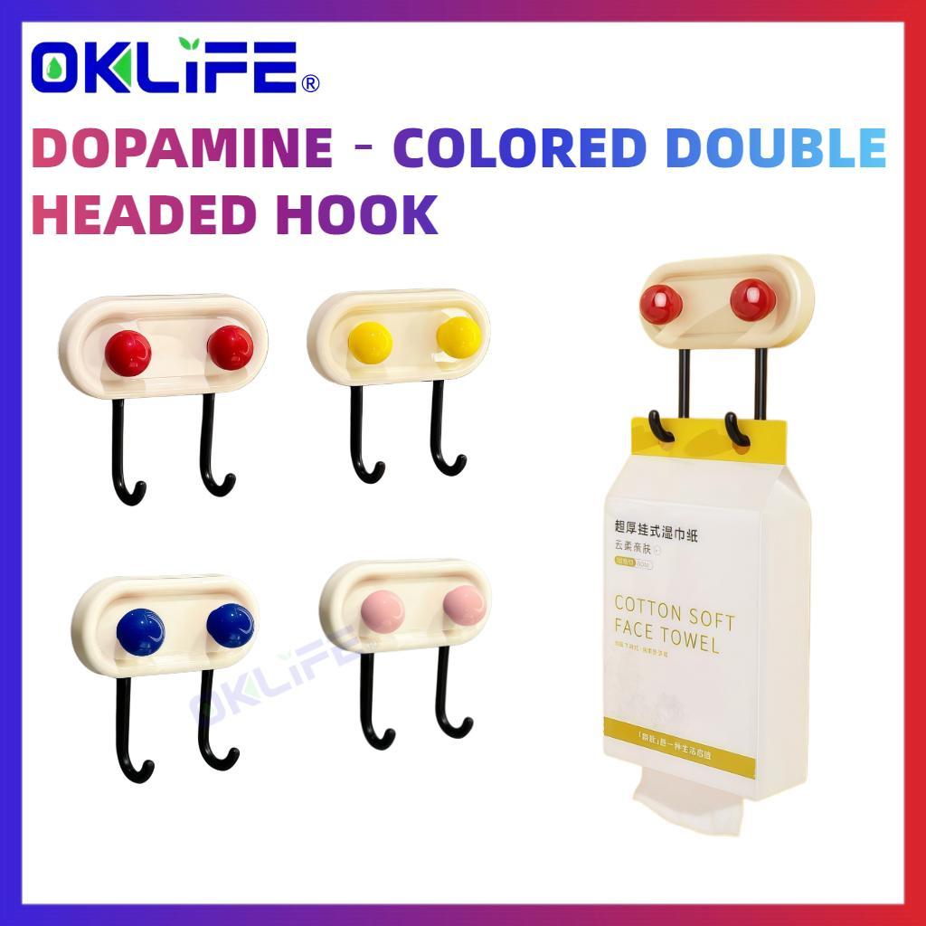 No Punch Self Adhesive Double Wall Hook Cute Round Candy Ball Ornament Waterproof Bathroom Kitchen Storage Hook