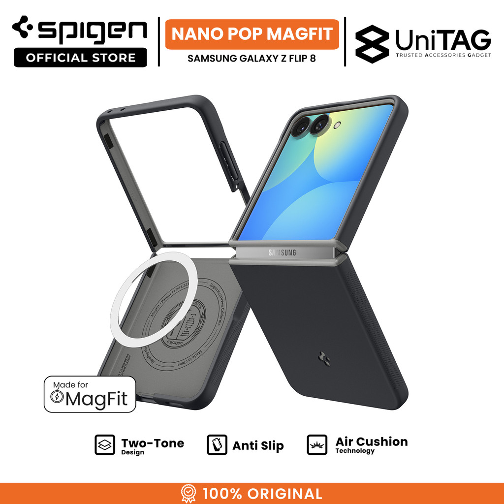 SPIGEN Case for Samsung Galaxy Z Flip 8 Nano Pop MagFit Soft Matte Dual Tone Anti Shock Casing
