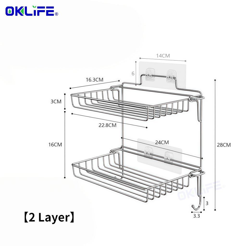 Wall Mount No Drill Storage Shelf Stainless Steel Foldable Multi‑Layer Organizer for Kitchen Spice Container view 11