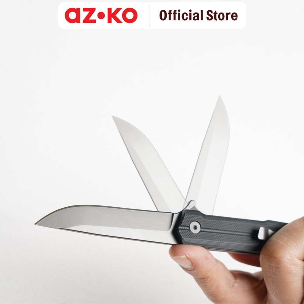AZKO Maxbuilt 18 cm Pisau Lipat Multifungsi - Hitam Pisau Lipat Saku Pocket Knife Perlengkapan Outdoor Peralatan Kemping Survival Knife - Gambar 2