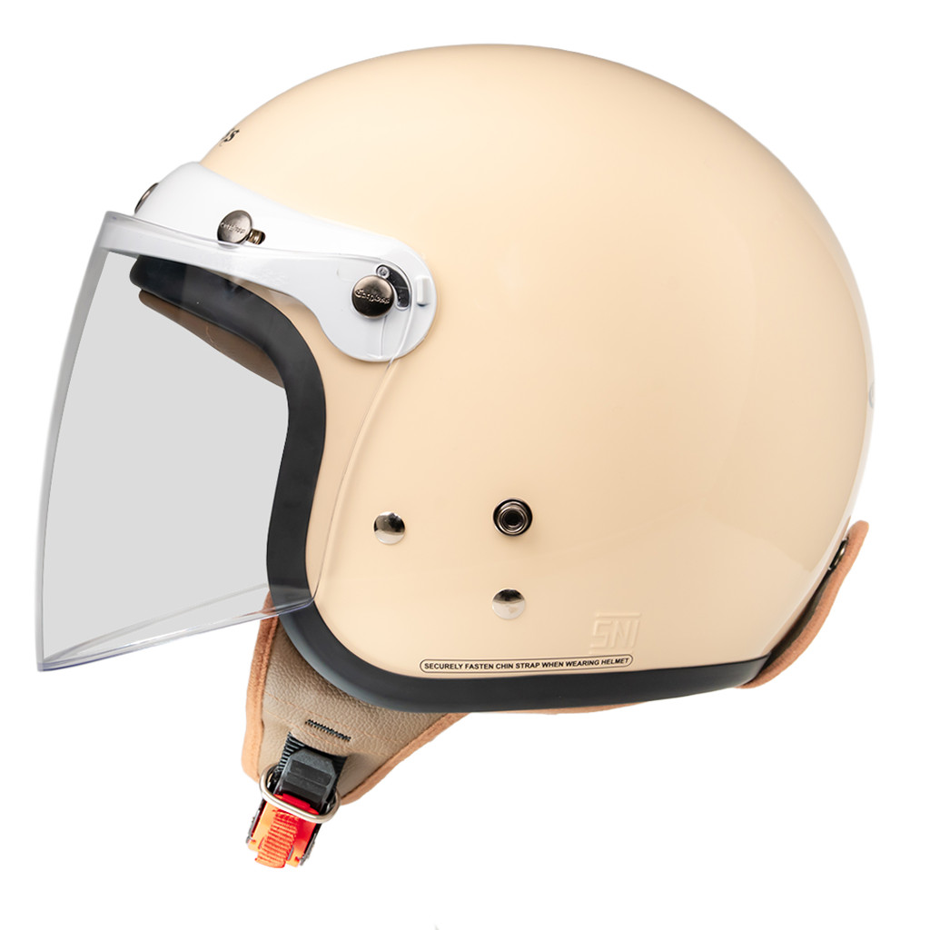 Cargloss CFH Hijab Retro Helm Half Face - Avorio Naiade - Gambar 3