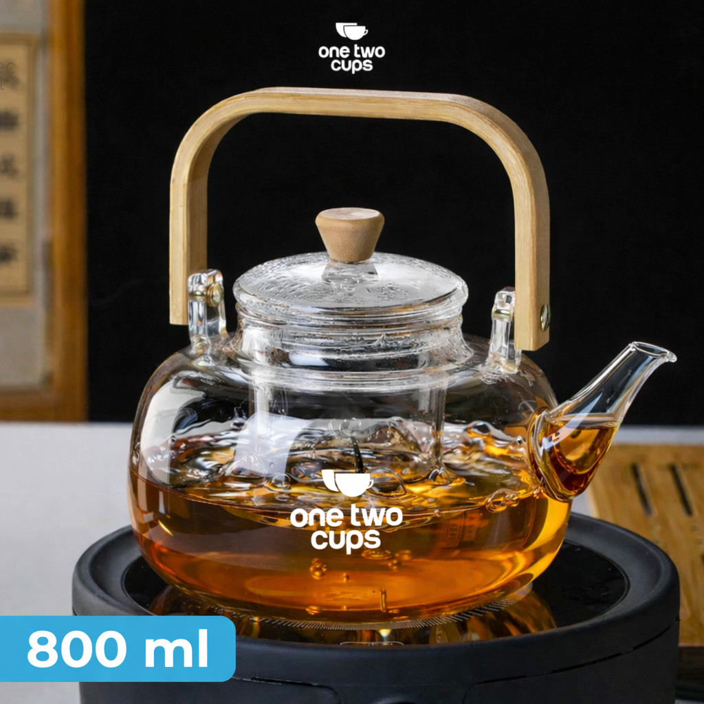 AKIEMSTR Teko Teh Kaca Borosilikat Saringan Tahan Panas Teapot - 8CV101