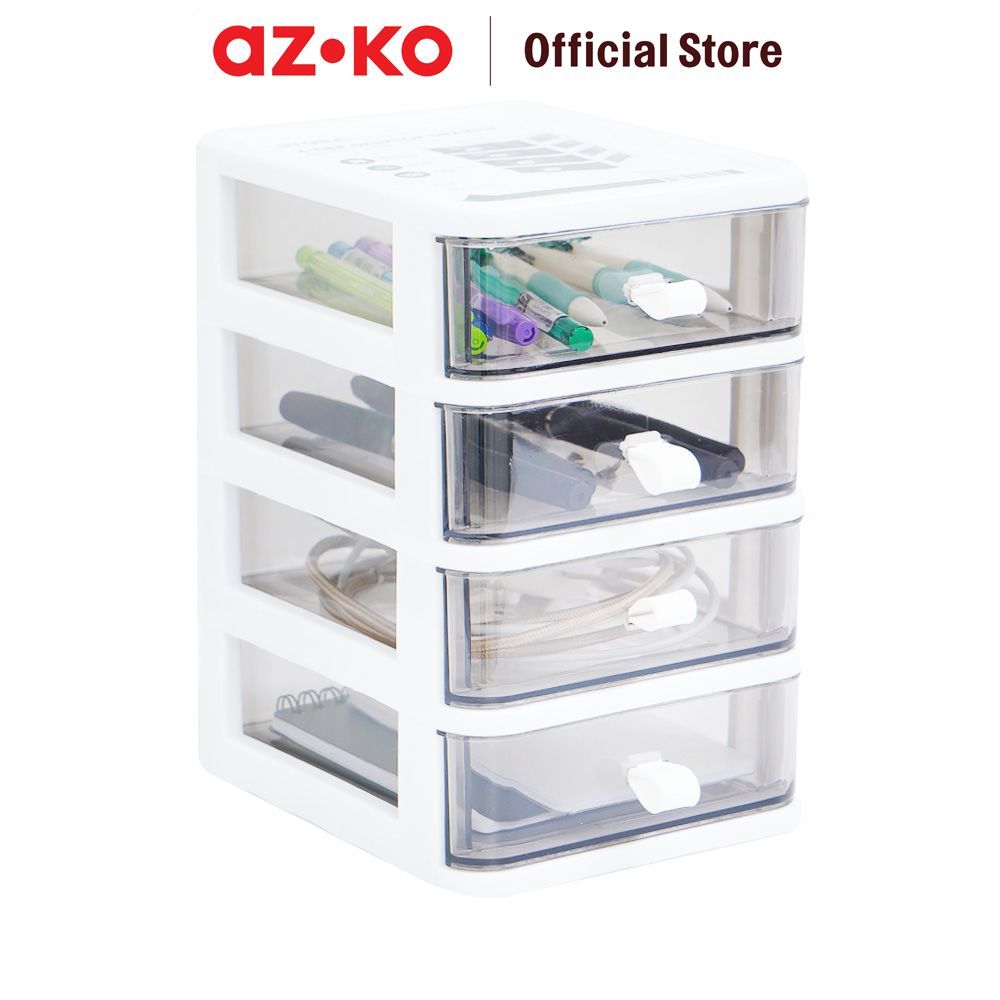 AZKO Stora Laci Organizer Penyimpanan Mini Tingkat Desk Drawer Organizer Tempat Alat Tulis Desk Storage Laci Meja - Gambar 2