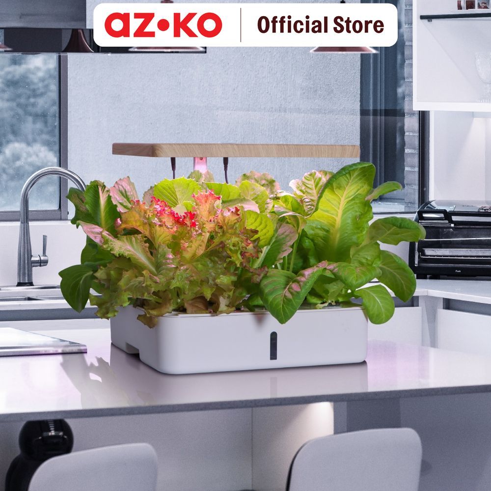AZKO Soleil Pot Indoor Hydroponic Planter - Putih Hydroponic Planter Pot Indoor Wadah Tanam Water Culture Growing Container