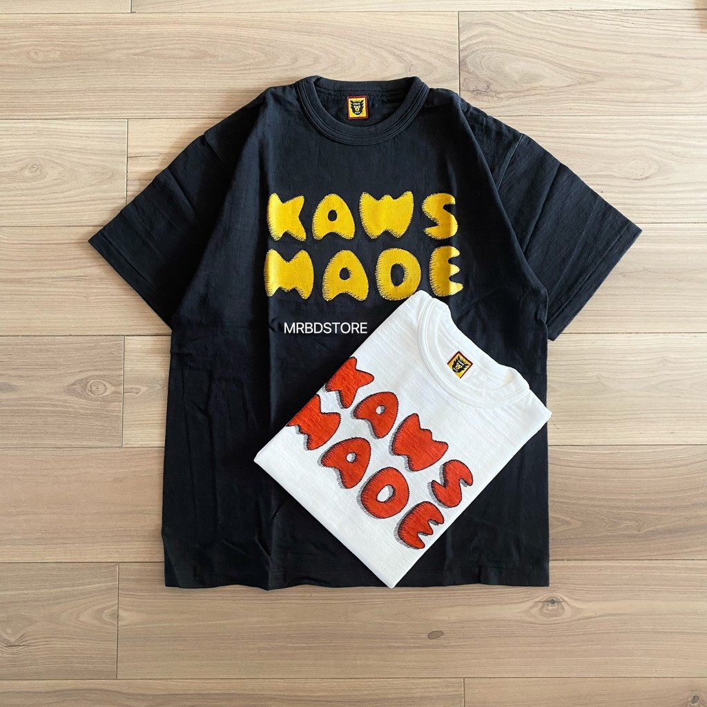 KAWS Limited Edition Letter logo Printed Pure Cotton Round Neck Short ...
