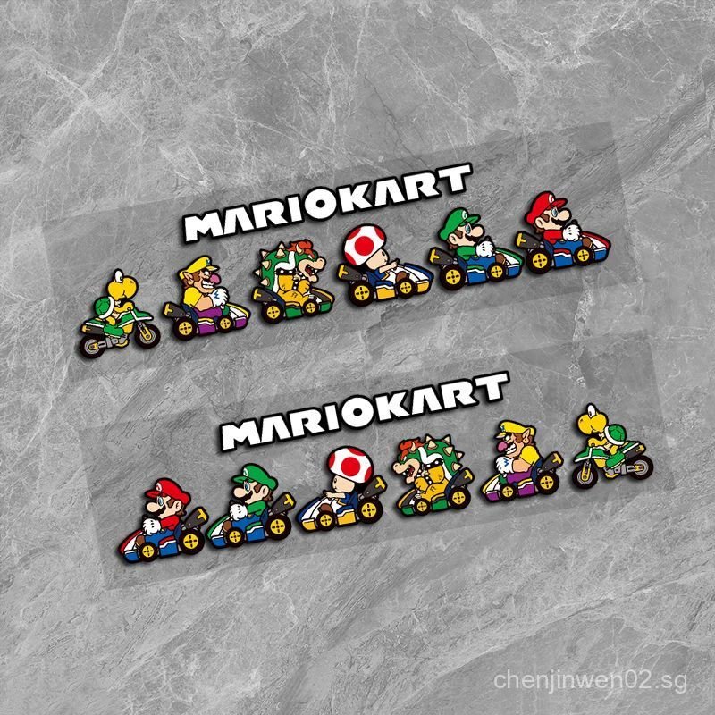Super Mario Bros Cartoon Car Sticker Creative Waterproof Electric Car ...