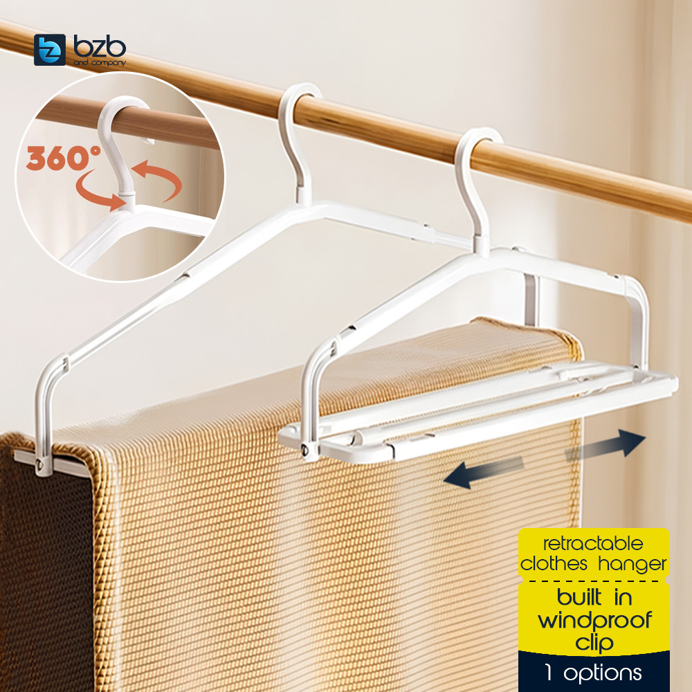 Foldable Clothes Drying Rack Extendable Towel Bathrobe Hanger Windproof ...