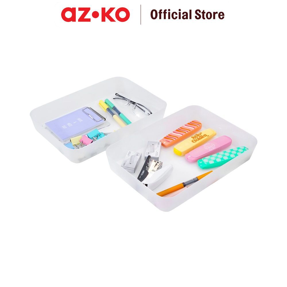 AZKO Stora Organizer Laci 26x18x4.5 cm Set 2 pcs Pembagi Laci Sekat Drawer Organizer Tray Laci - Gambar 2