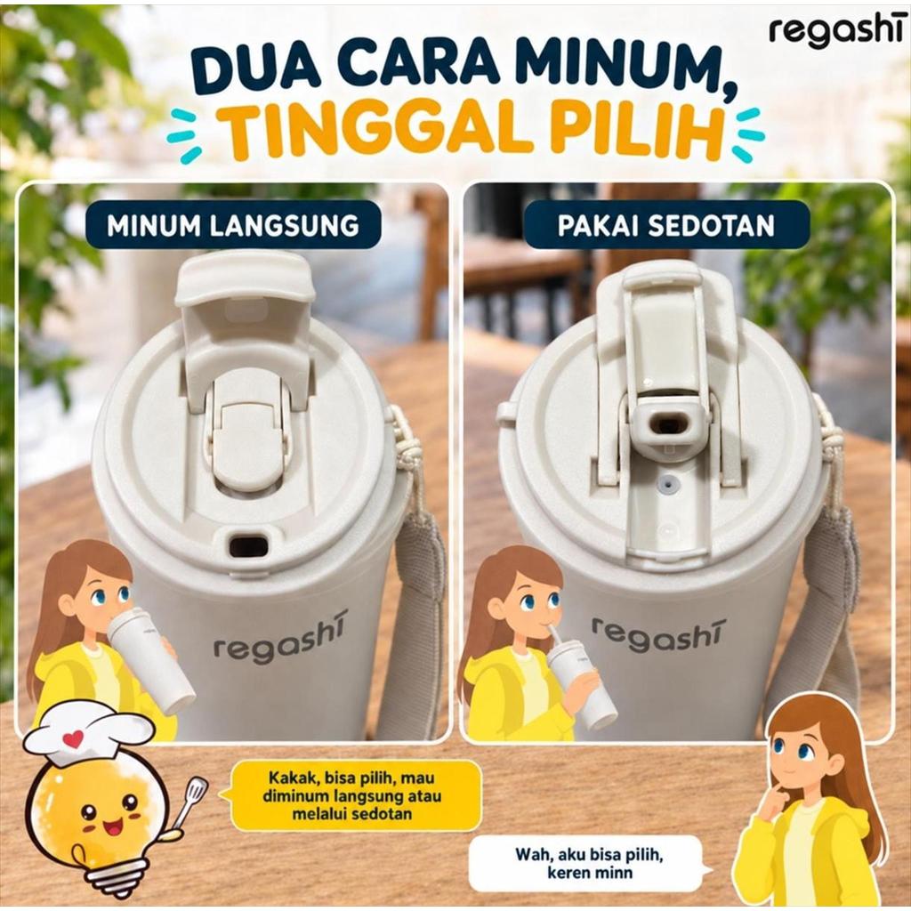2in1 Sip Tumbler / Botol Minum Stainless Steel 304 / Vacuum Insulated 2 Cara Minum 550ML - Gambar 4