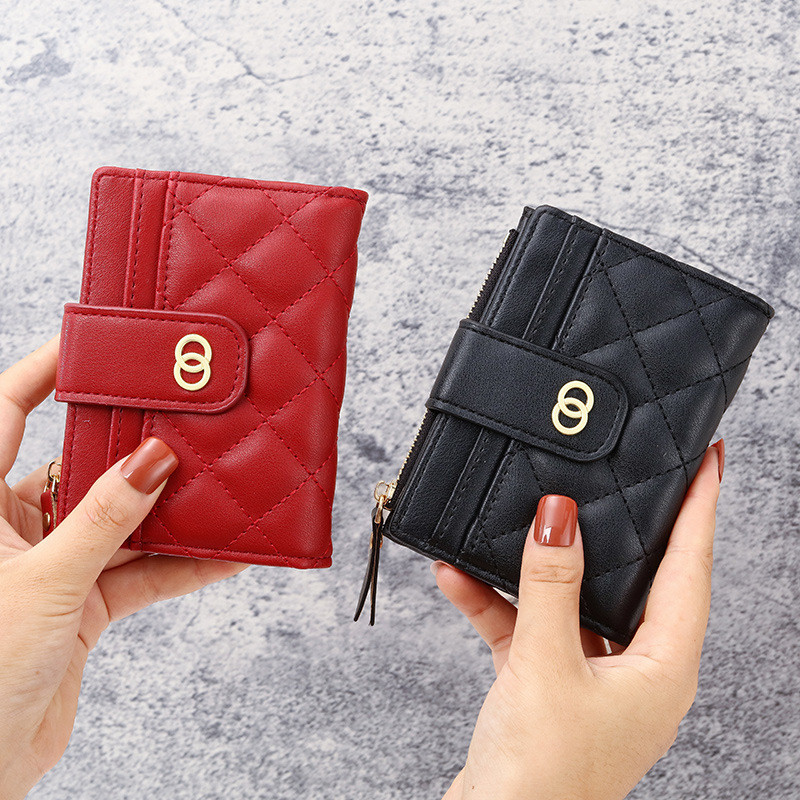 Dompet Wanita Kulit Mini Solid Berkualitas Tinggi - Gambar 4