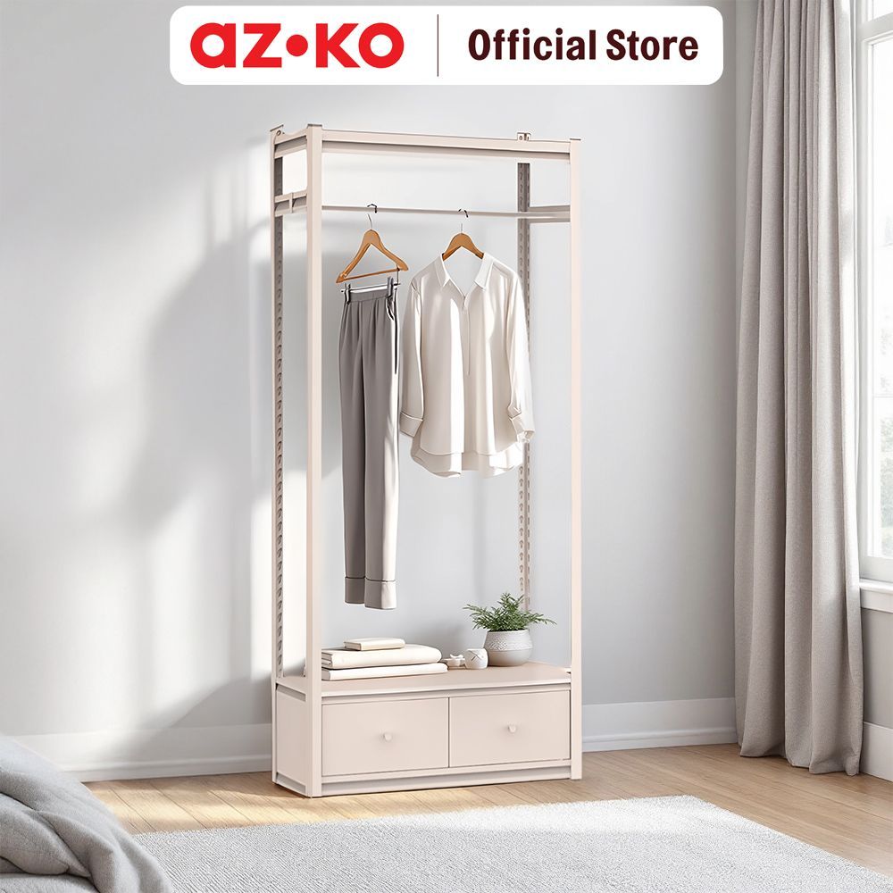 AZKO Masterspace Urban Rak Penyimpanan Dengan Laci - Krem Beige Organizer Serbaguna Tempat Simpan Barang Multifungsi Rak Storage Perlengkapan Rumah