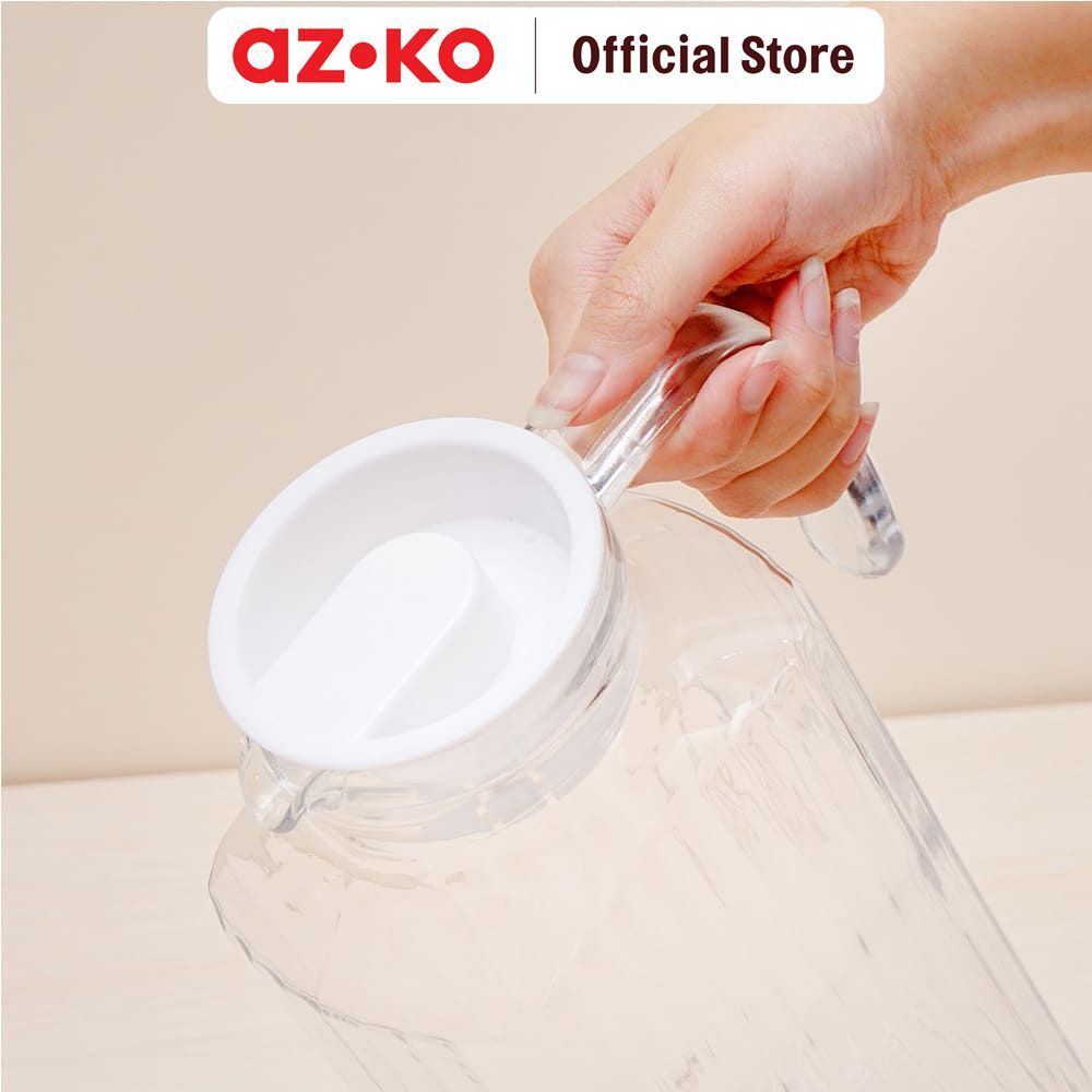 AZKO Culinart Teko Minum Kaca Dengan Tutup 1.7 Liter Transparan Water Jug Pitcher Air Carafe Minum Jug Rumah - Gambar 3