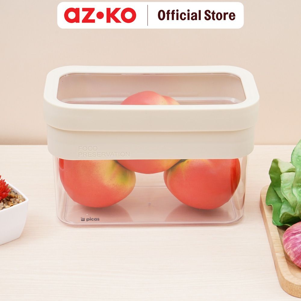 AZKO Picas Exta Stoples Plastik Transparan - Putih Toples Jar Food Container Setoples Wadah Penyimpanan Kedap Udara - Gambar 4