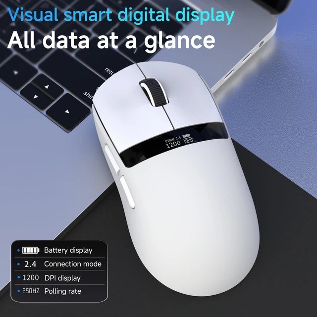 AJAZZ NJ07 / NJ-07 V2 Gaming Mouse 3in1 Connection PAW-3311 LED Digital Display - Gambar 3