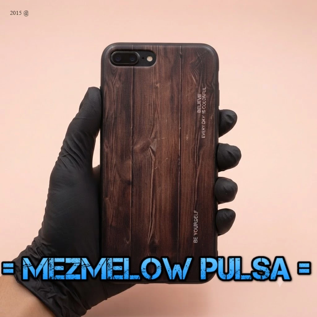 Casing Wood Grain Glass Motif Kayu Caseng Hard Case IPHONE 7 BIASA / IPHONE 8 BIASA