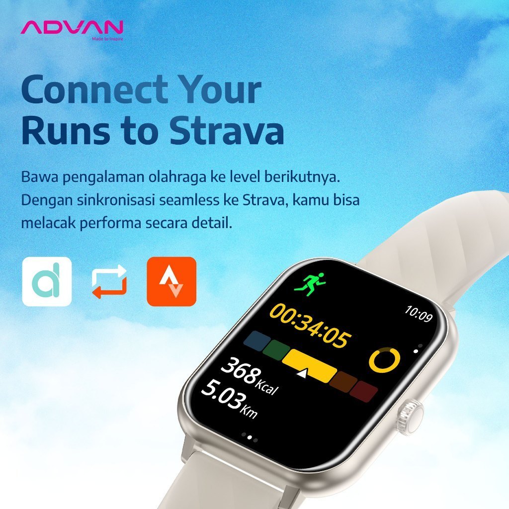 ADVAN S2A / S-2A Smartwatch AMOLED 1.93” NFC Door Access Bluetooth Call IP68 Strava Fitness Watch - Gambar 4