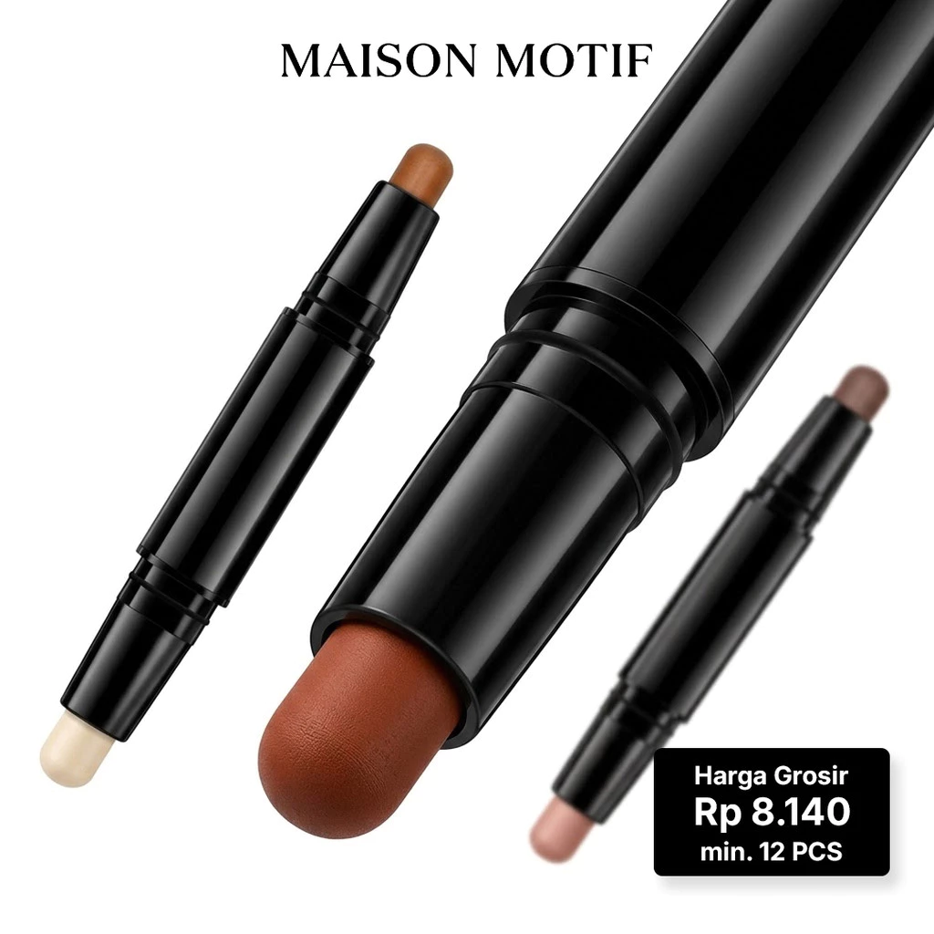 GROSIR 12 Pcs Concealer Contour Stick 2 in 1 Face Contour Dual Head Matte Tahan Lama Ringan 104