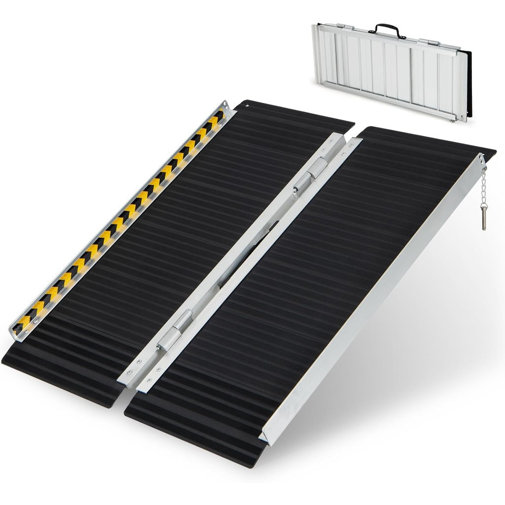 COSTWAY 3FT/4FT/5FT/6FT Wheelchair Ramp, Folding Portable Aluminum Ramp ...