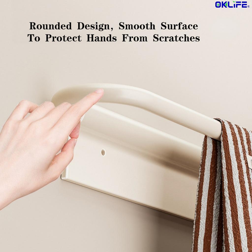 No Drilling Wall Mount Towel Bar Multi-Functional Towel Rack Slipper Storage Rack For Washroom view 5