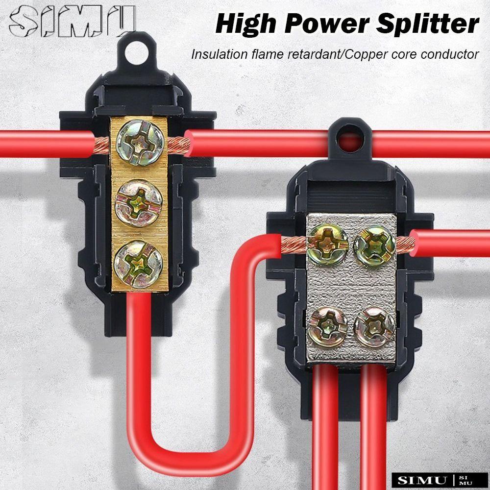 SIMULR Quick Terminal Block, Conductor Brass Black High Power Splitter ...